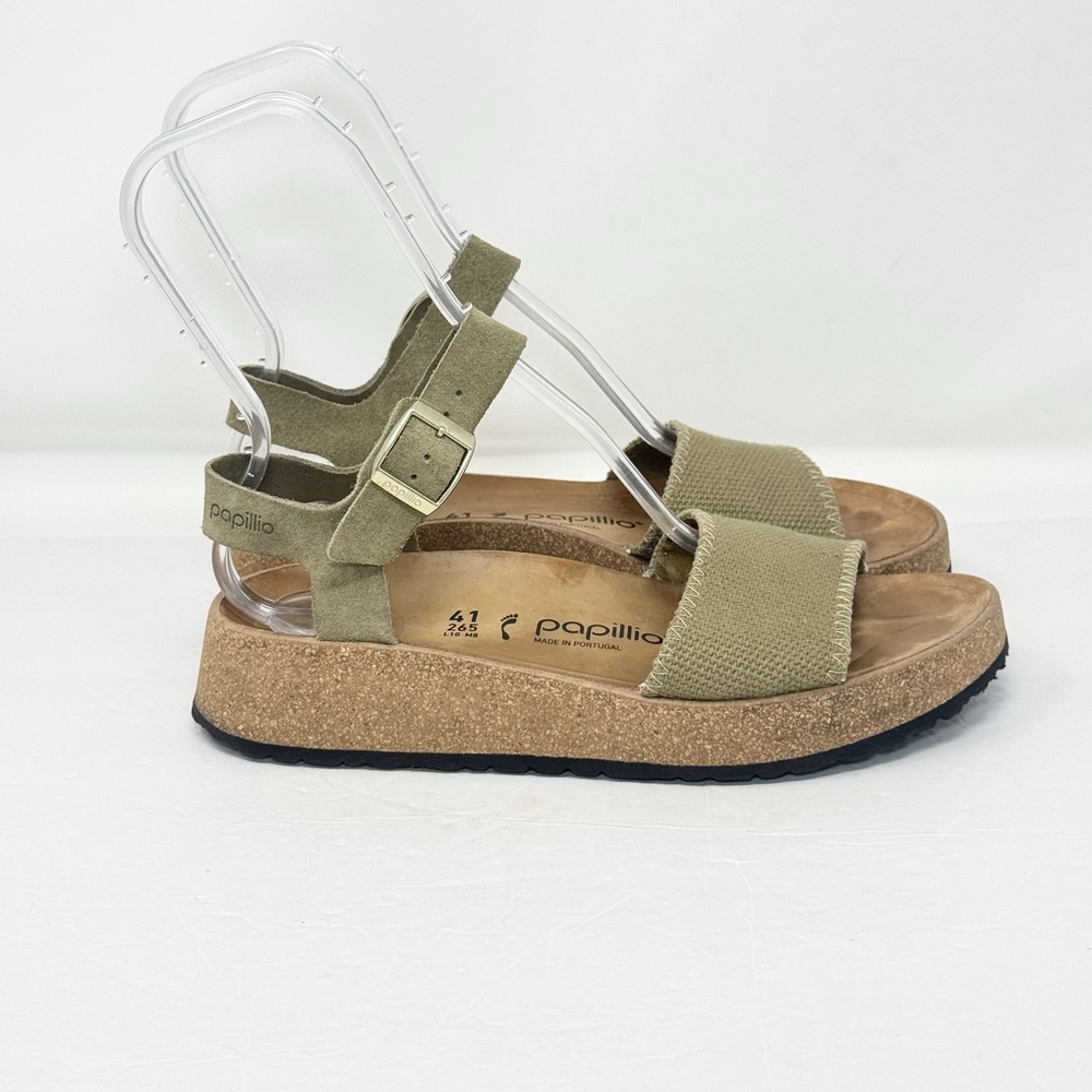 Papillio by Birkenstock Glenda Leather & Canvas Platform Sandals Womens 41 / 10